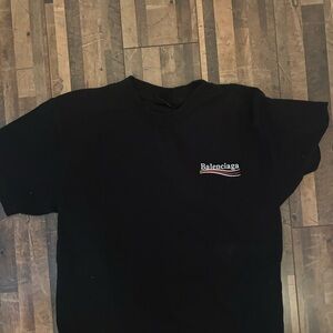Balenciaga Black Crewneck Logo Shirt